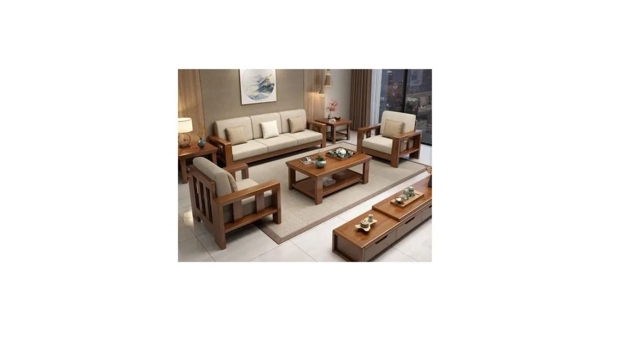 Natraj Art & Craft Sheesham Wood 5 Seater Sofa Set