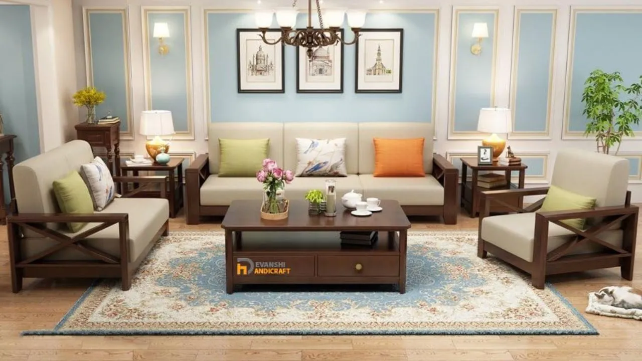DEVANSHI HANDICRAFT Wood 6 Seater Sofa Set