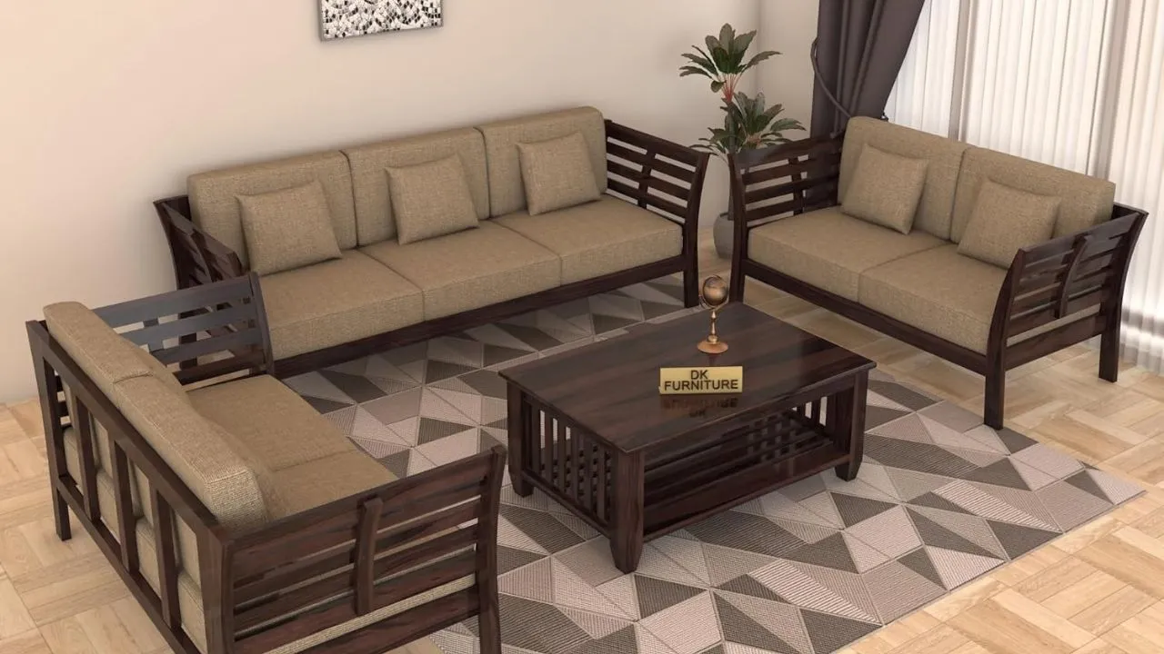 MURARAKA ART Solid Sheesham Wood 7 Seater Sofa Set