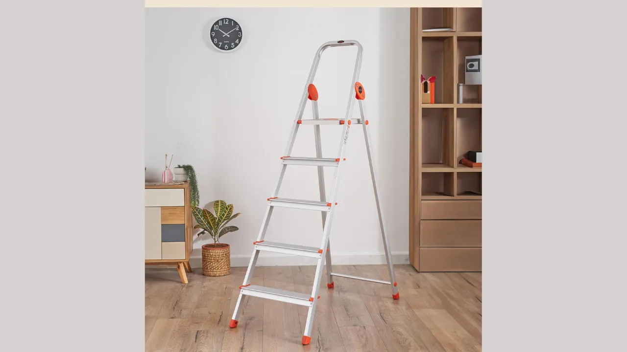 Bathla Safex 5-Step Foldable Aluminium Ladder for Home