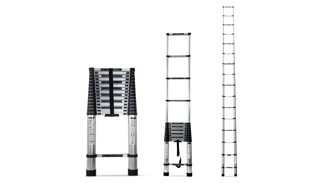 Corvids 6.2m (20.5 feet) Portable & Compact Aluminium Telescopic Ladder
