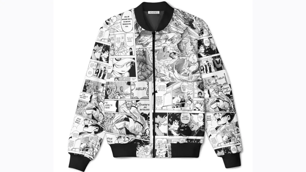 DROBE Anime Manga print white Bomber jacket