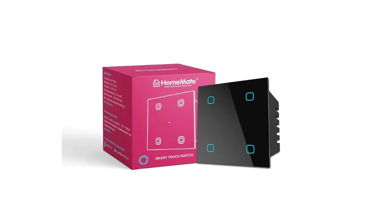 HomeMate® Wi-Fi Smart 4 Gang Touch Switch