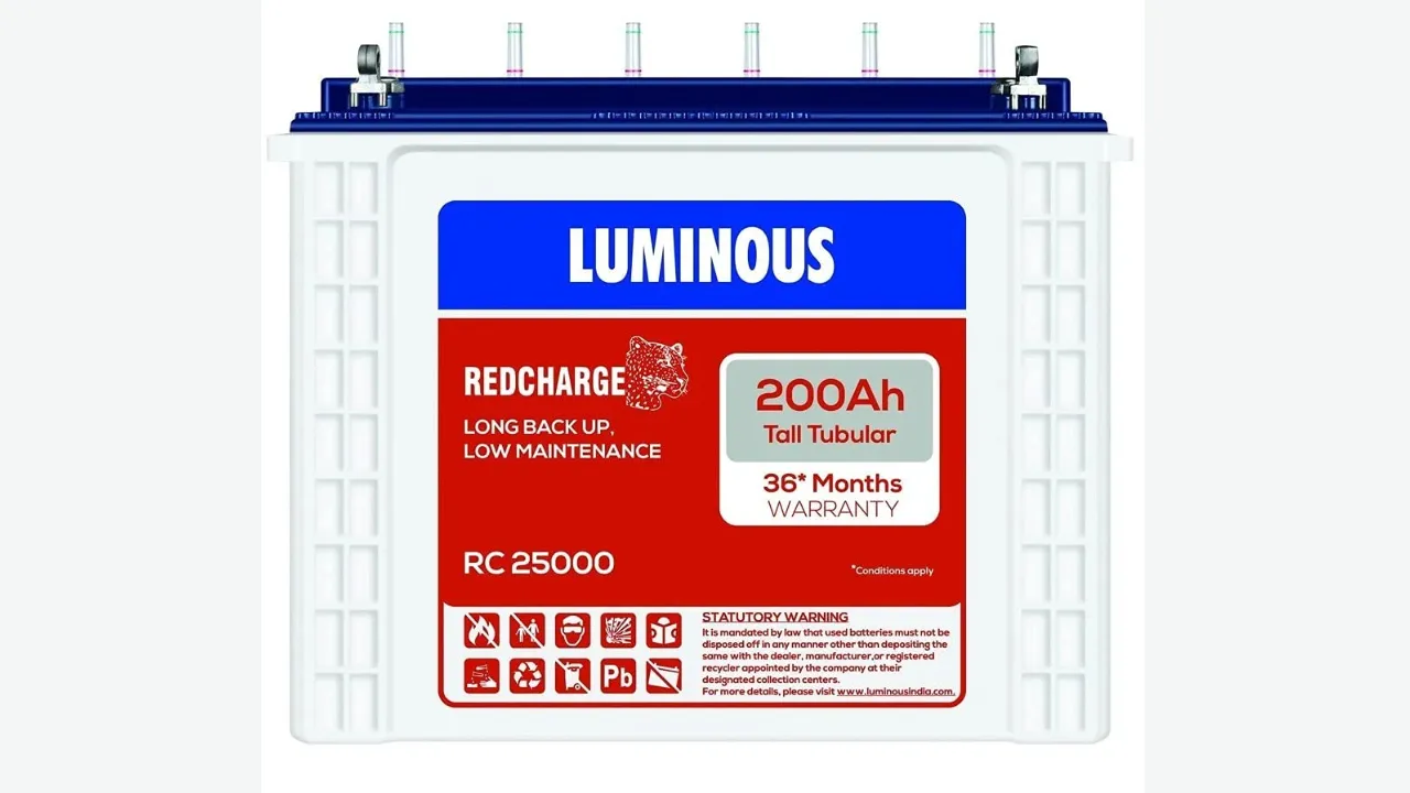 Luminous Tall Tubular Battery for Home