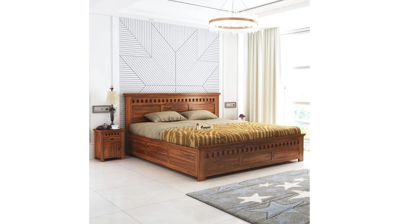 Ganpati Arts Sheesham King Size Bed 