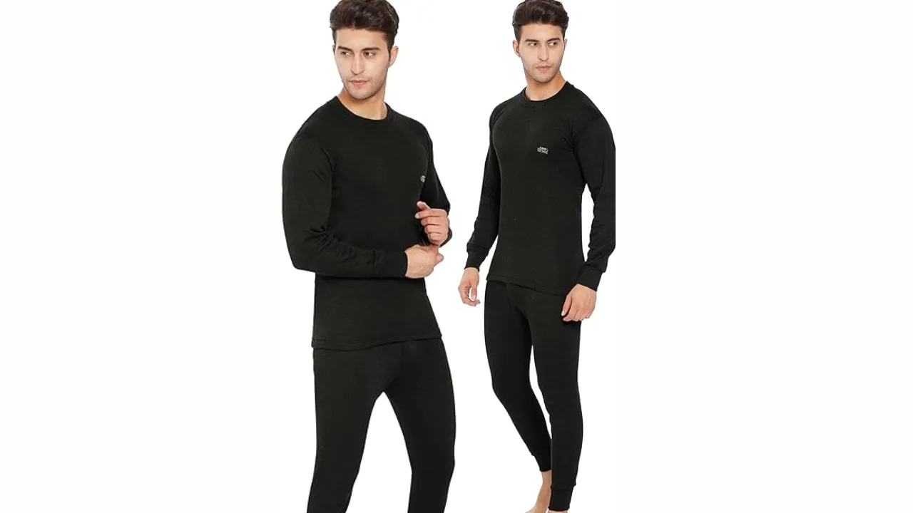Lux Cottswool Men's R-Neck Thermal Top and Lower Set