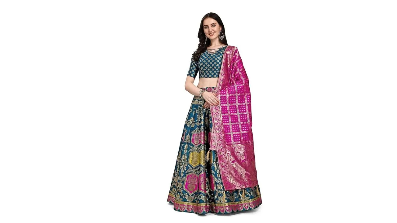 PURVAJA Women's Jacquard Lehenga choli