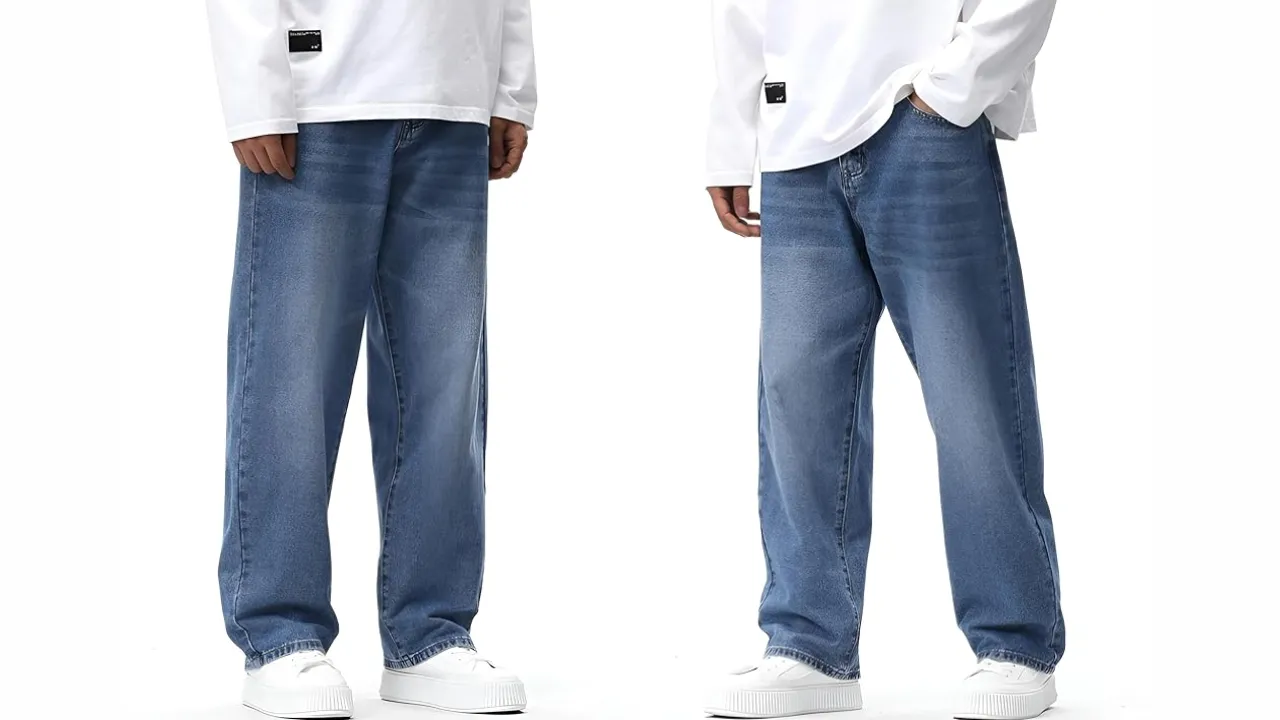 Ben Martin Men's Denim Cotton Oversized Loose Baggy Fit Jeans