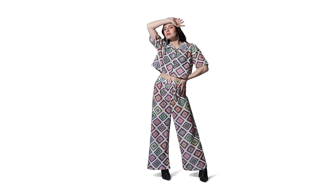 GRECIILOOKS Women Poly Co-Ord Set