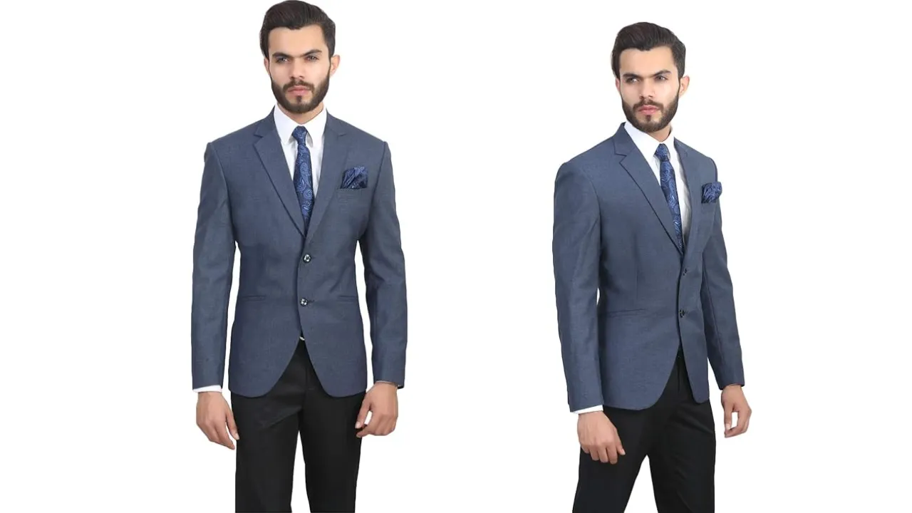 MANQ Men's Slim Fit Single Breasted Blazer
