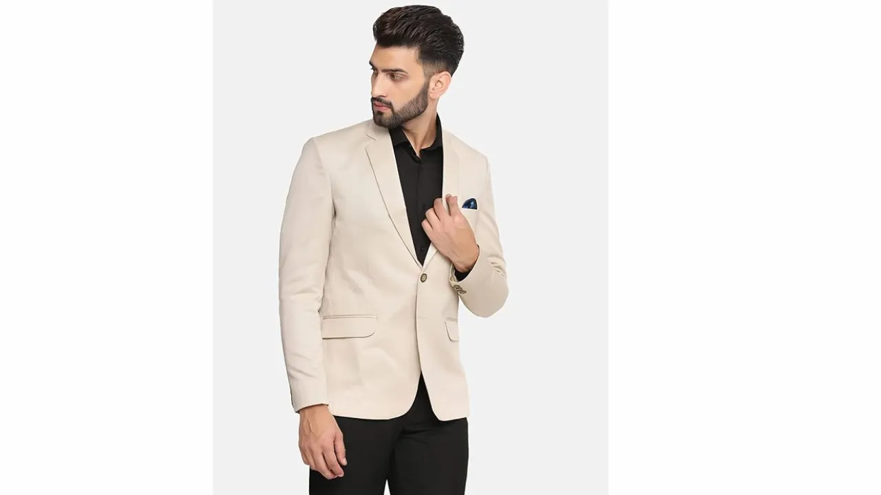 TAHVO Men's Single Breasted Regular Fit Blazer for Occasion