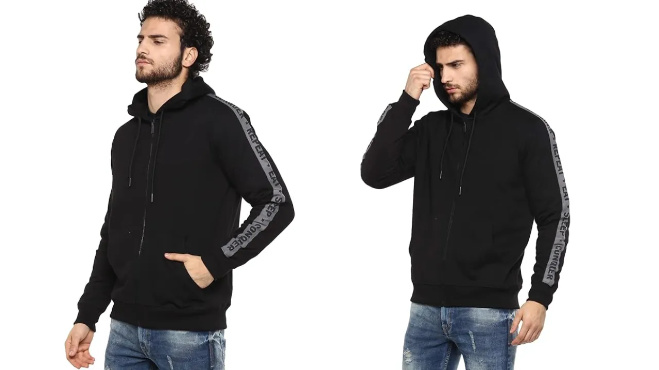 Alan Jones Clothing Men's Taped Cotton Hooded Sweatshirt