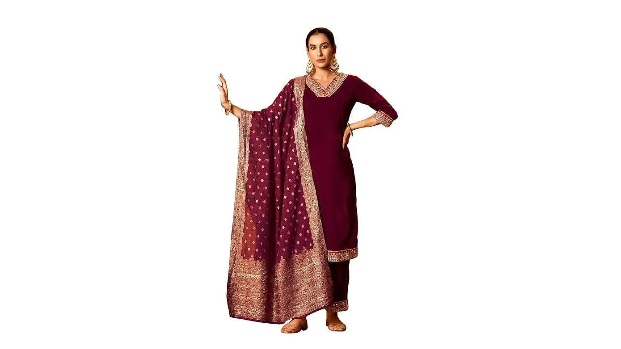 SIRIL Women's Velvet Straight Kurta Pant 