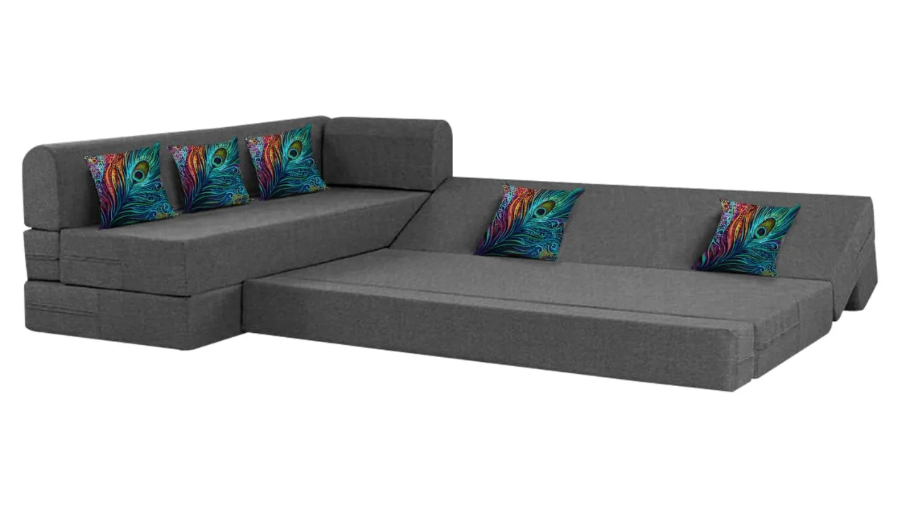 oronto Foldable L-Shape Sofa Cum Bed