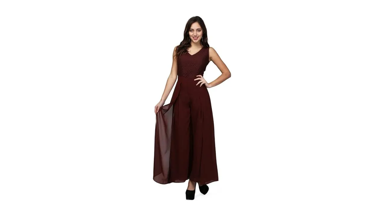V&M Women's Lace Layered Jumpsuit