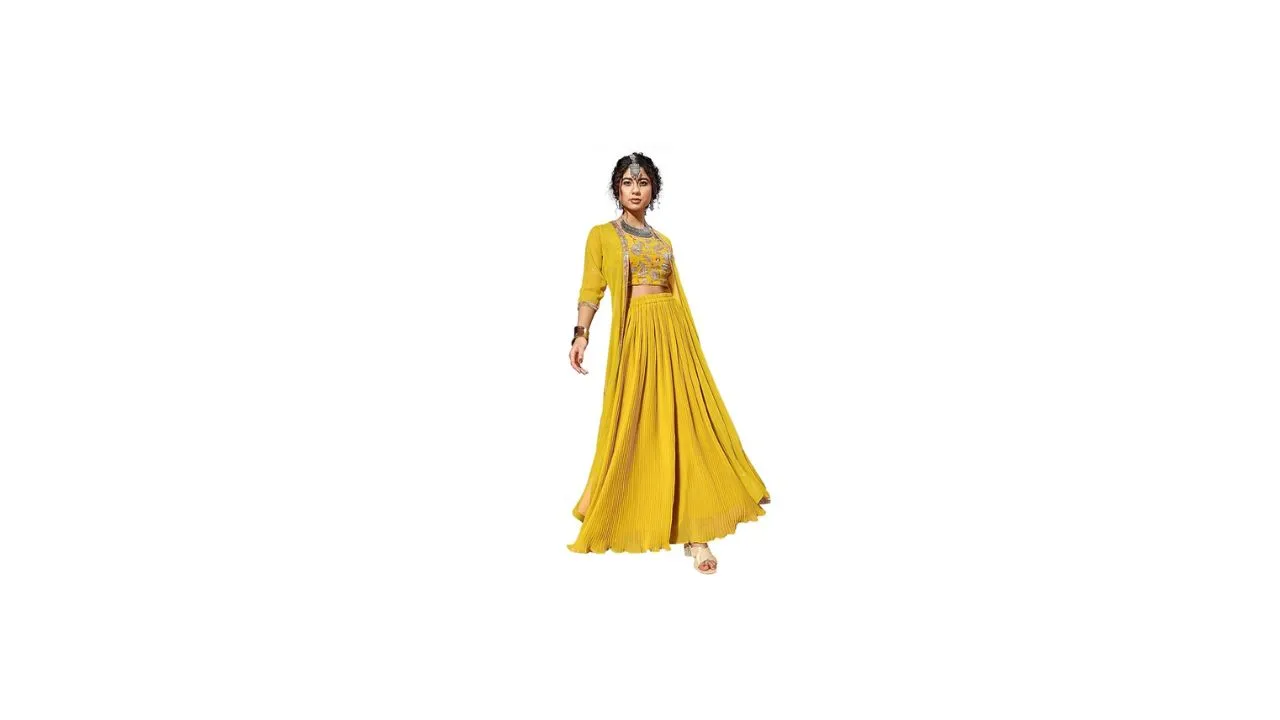 TRENDMALLS Crop top Palazzo Shrug Set