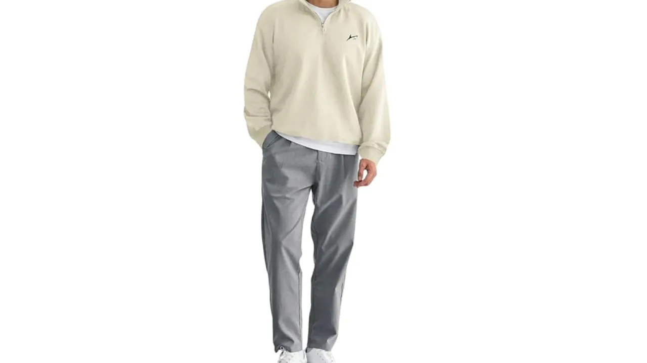 PROSHARX Quarter Zip ZipFlex Solid Sweatshirt for Men
