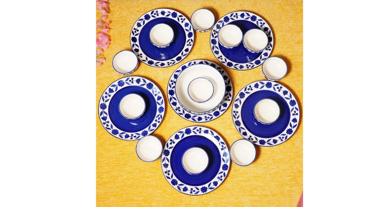 Freakway Floral Hand-Painted Ceramic Dinner Set