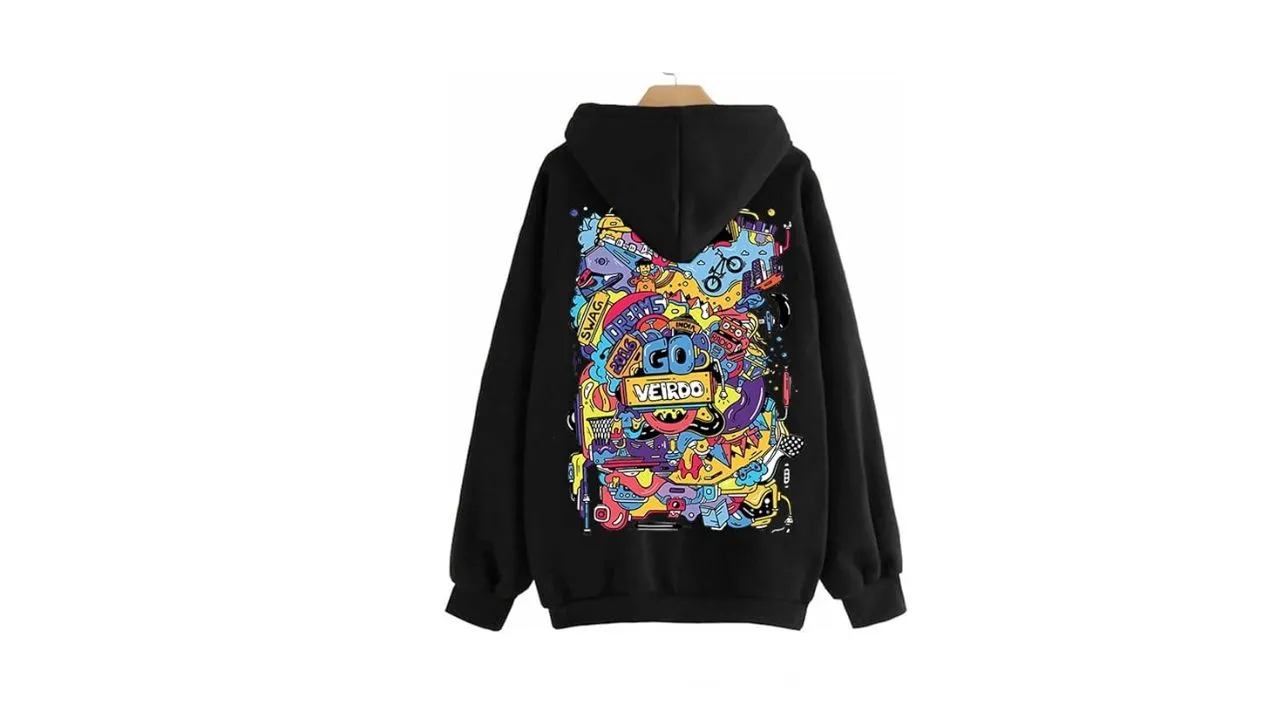 Veirdo® Cotton Fleece Oversize Hooded Sweatshirt