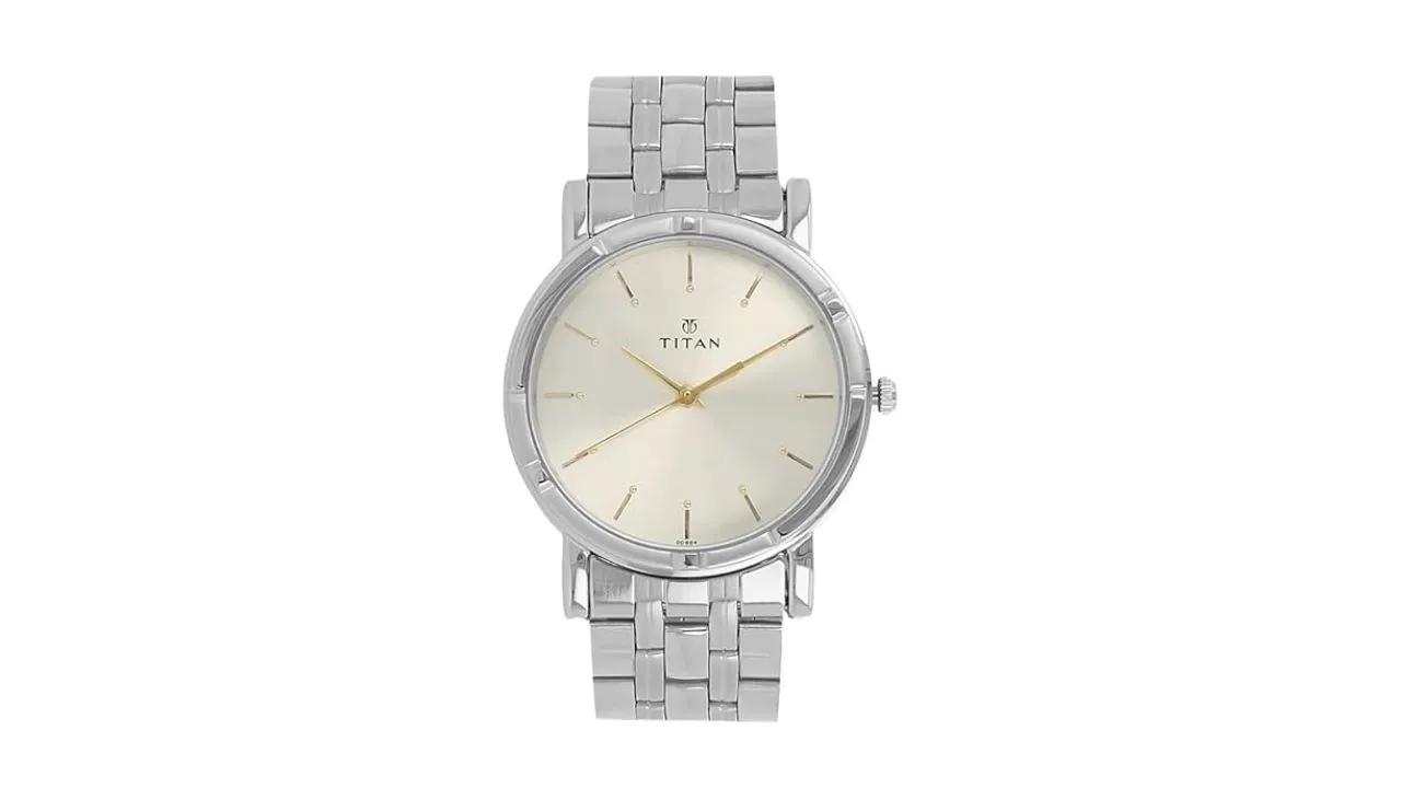Titan Quartz Analog Silver Watch 