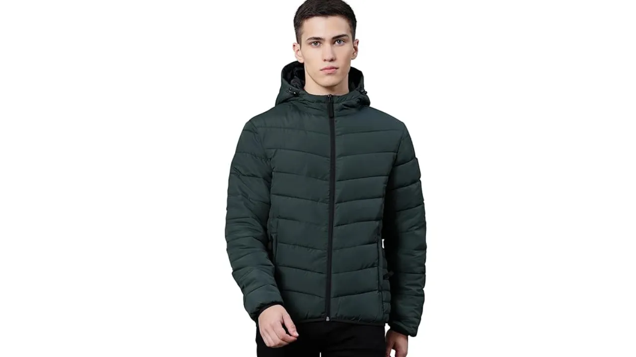 Red Tape Polyester Standard Length Hooded Jacket For Men