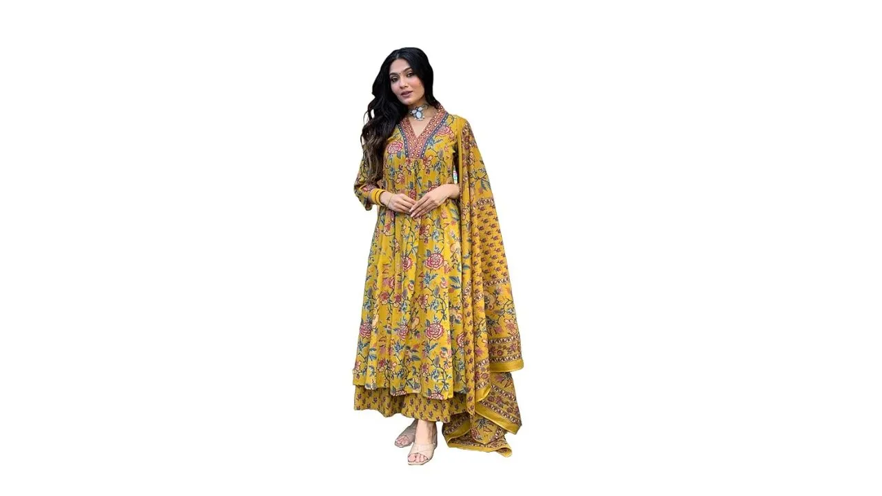 GoSriKi Women's Anarkali Printed Kurta 