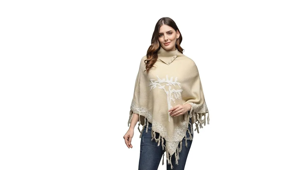 eWools Women's Self-Design Poncho