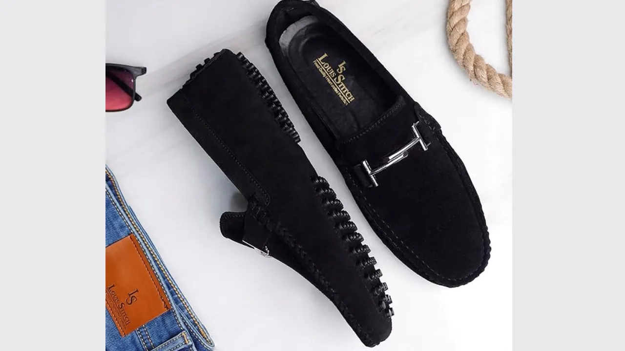 LOUIS STITCH Suede Loafers for Men