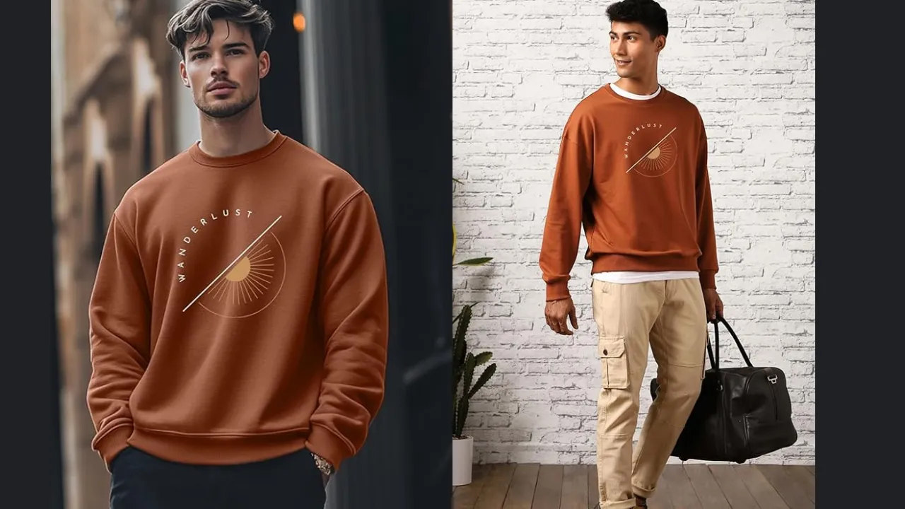 NOBERO Printed Oversized Sweatshirts for Men 