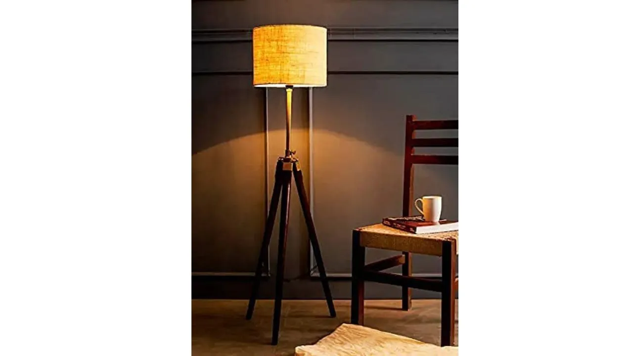 F N Finautica Wooden Tripod Floor Lamp 