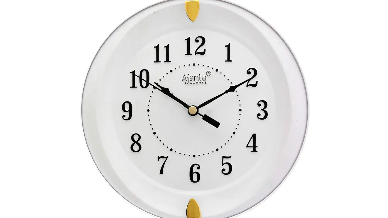 Ajanta Step Movement Plastic Analog Wall Clock for Home