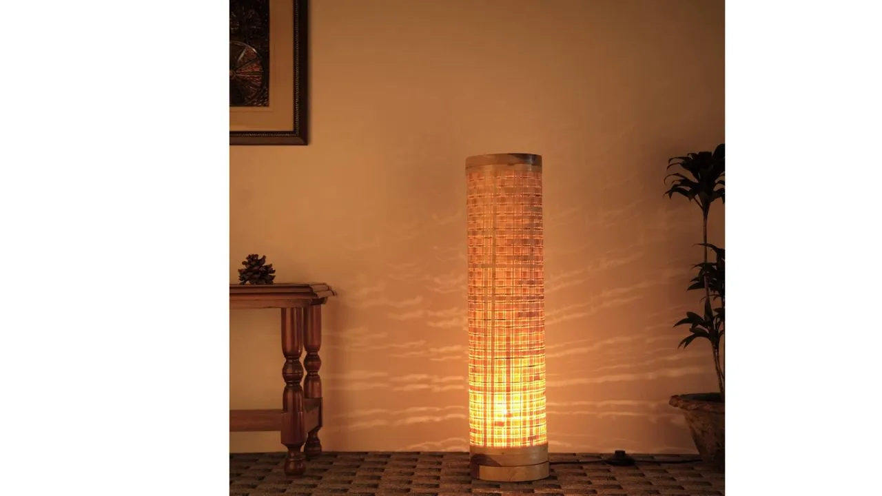 kraftinn Modern Bamboo LED Floor Lamp 
