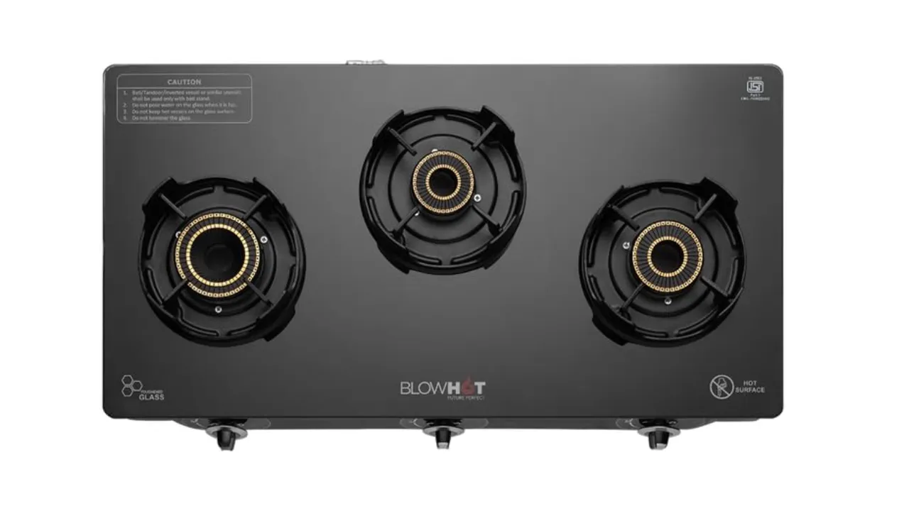BLOWHOT Premium Design Emerald Heavy Tornado Brass 3 Burner Auto Ignition Gas Stove