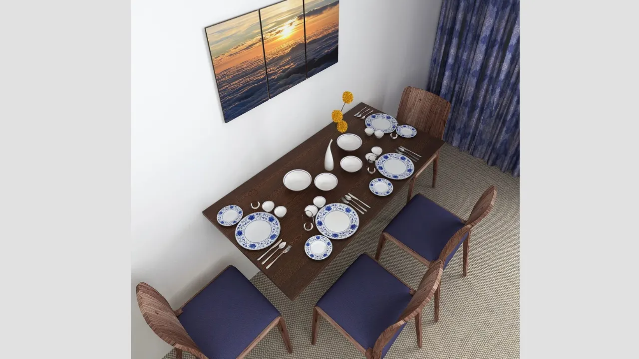 BLUEWUD Hemming Engineered Wood Wall Mounted Foldable Dining Table