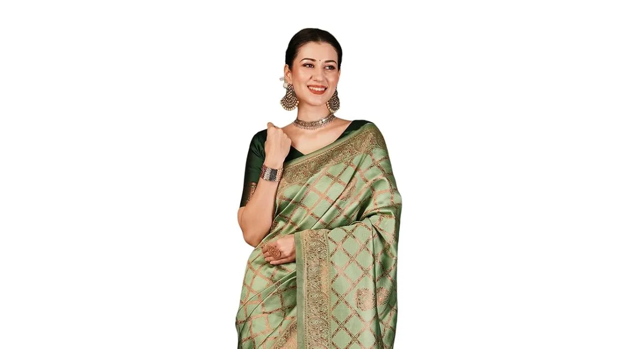 SIRIL Women's Banarasi Kanjeevaram Saree 