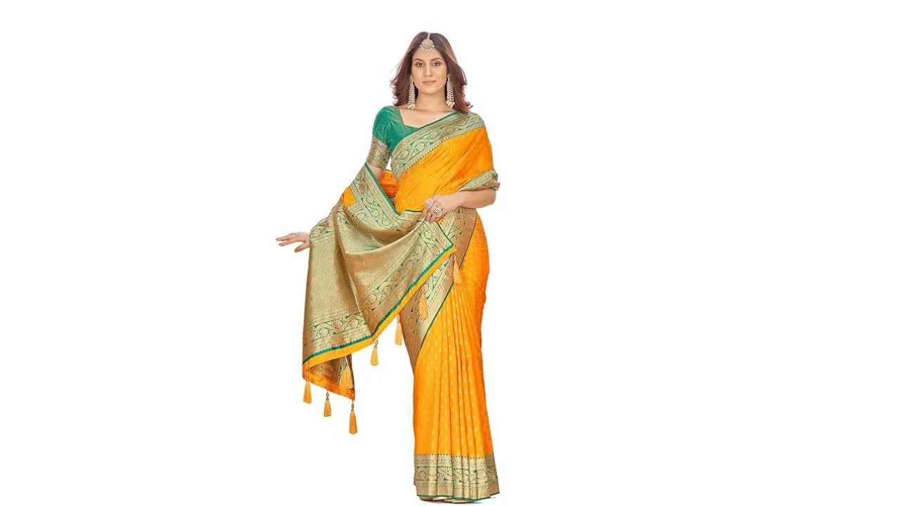 Mehrang Women's Pure Kanjivaram Silk Saree 