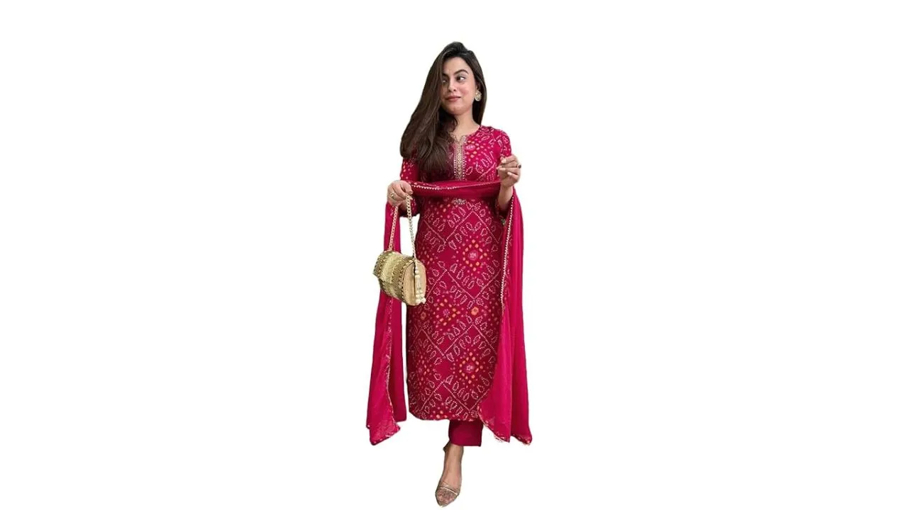 GoSriKi Women's Rayon Kurta with Pant 