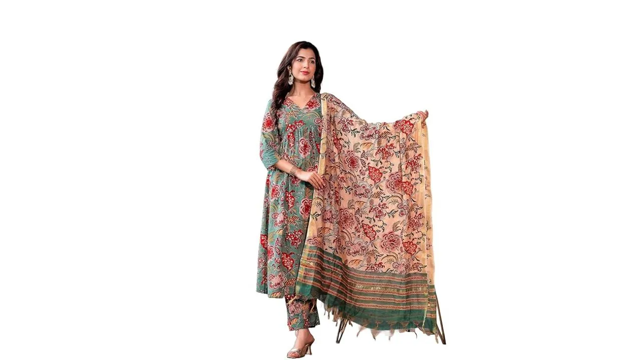 KLOSIA Women Anarkali Kurta and Pant Set  