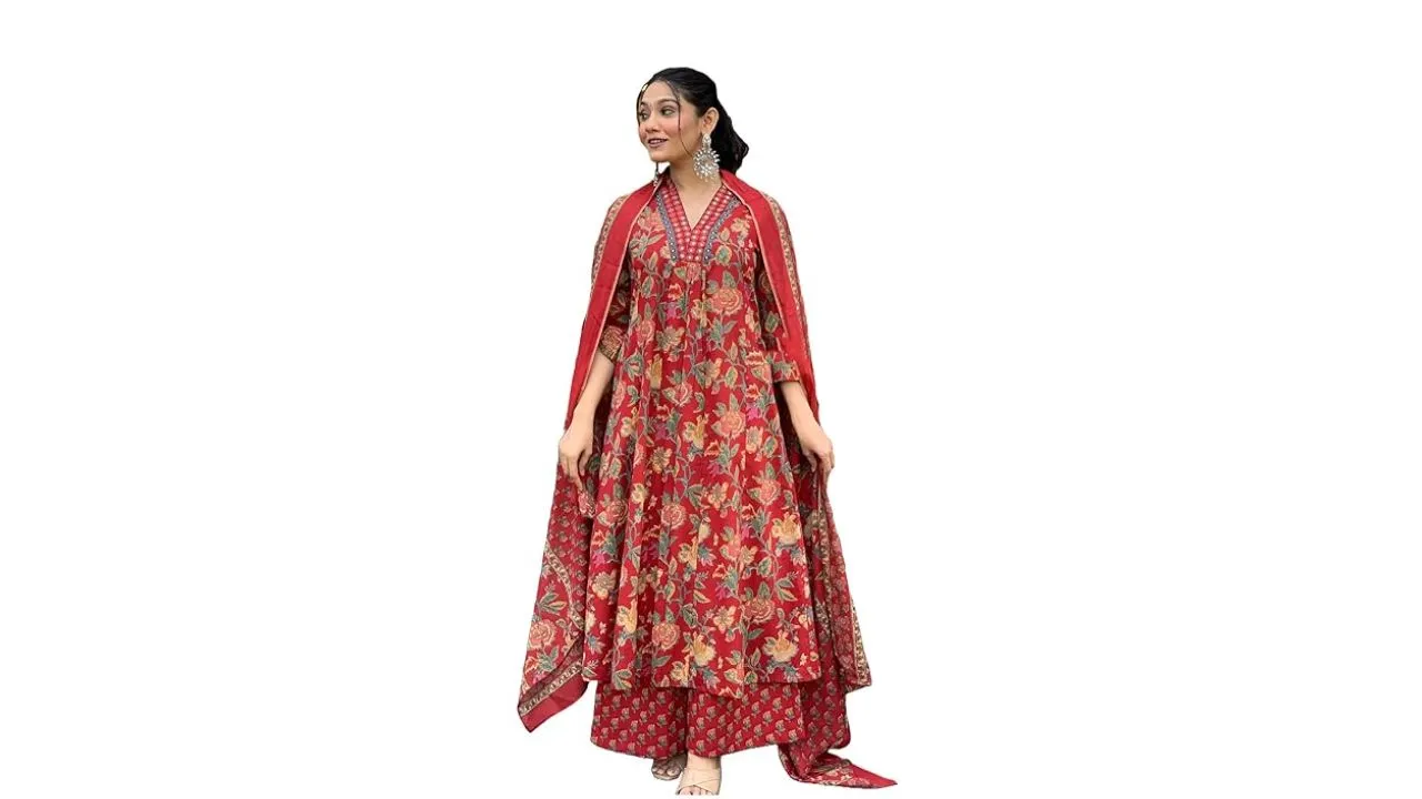 GoSriKi Rayon Anarkali Printed Kurta 