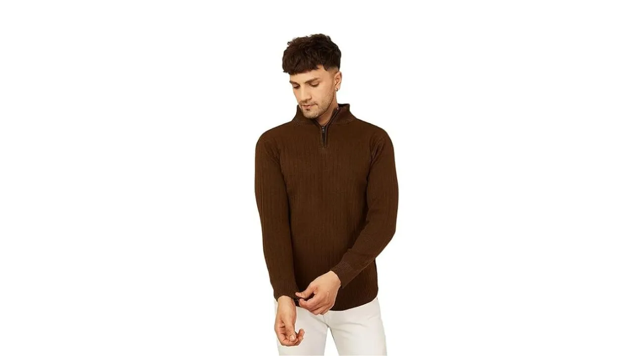 Kvetoo Men High Neck Winter Sweater