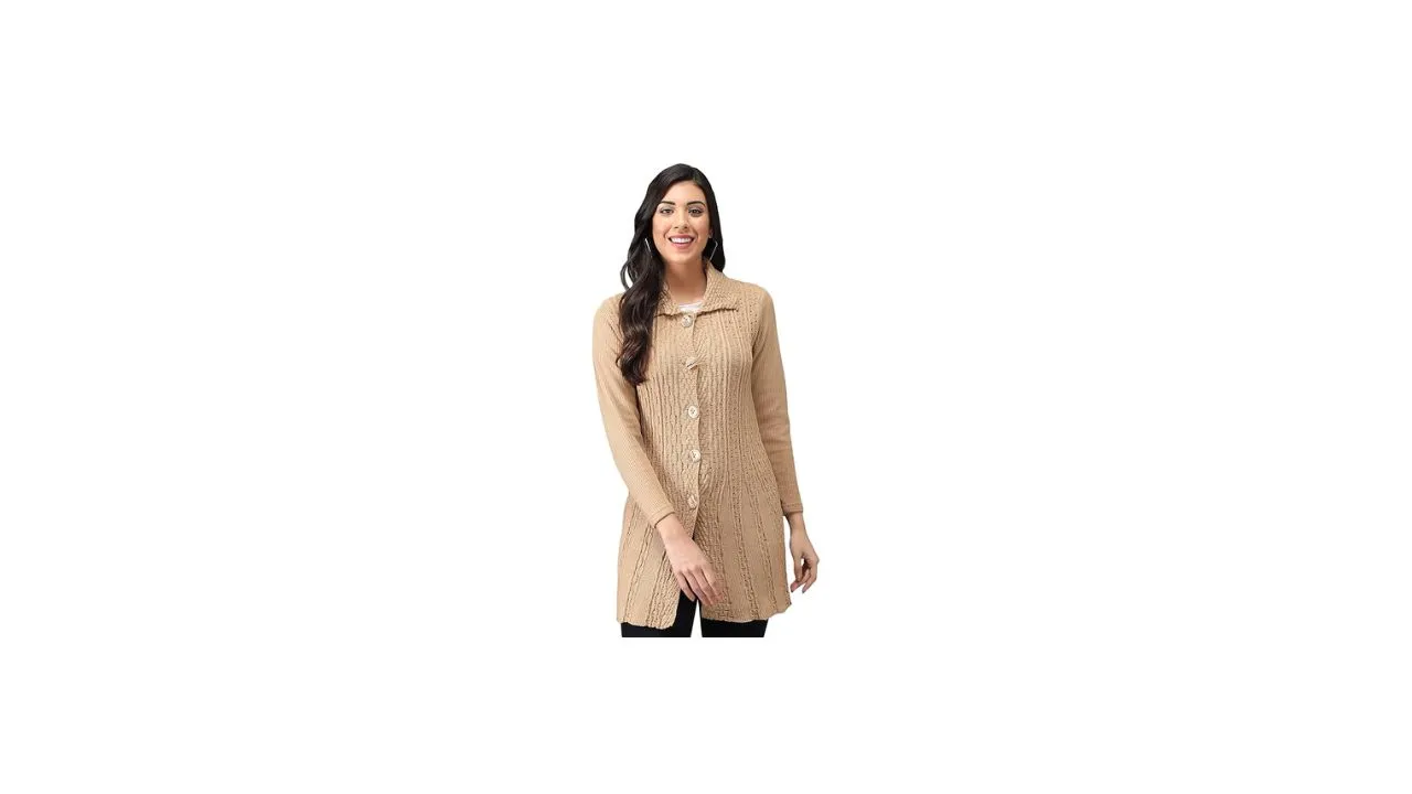 eKools Women Banded Collar Cardigan