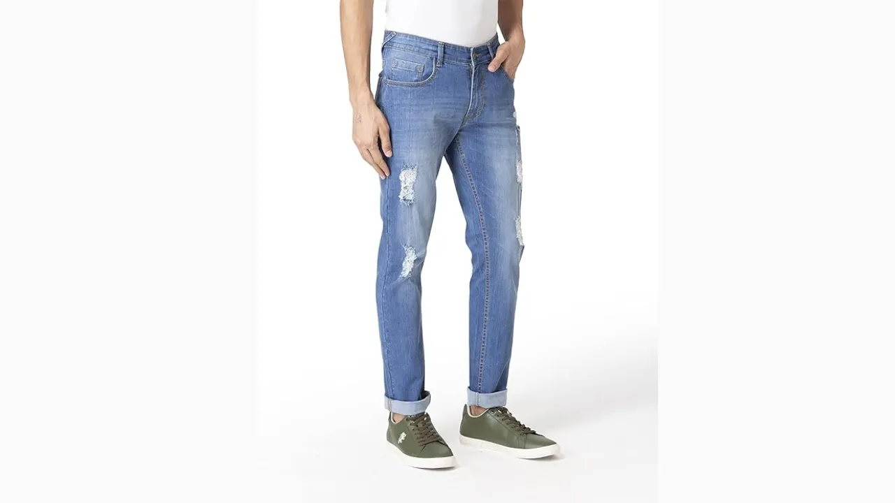 Allen Cooper Slim Mid Rise Stretchable Denim Jeans for Men