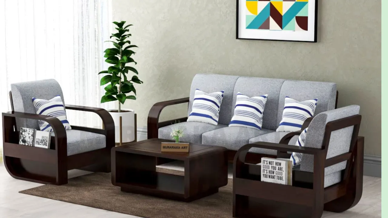MURARAKA ART Sheesham Wood 5 Seater Sofa Set