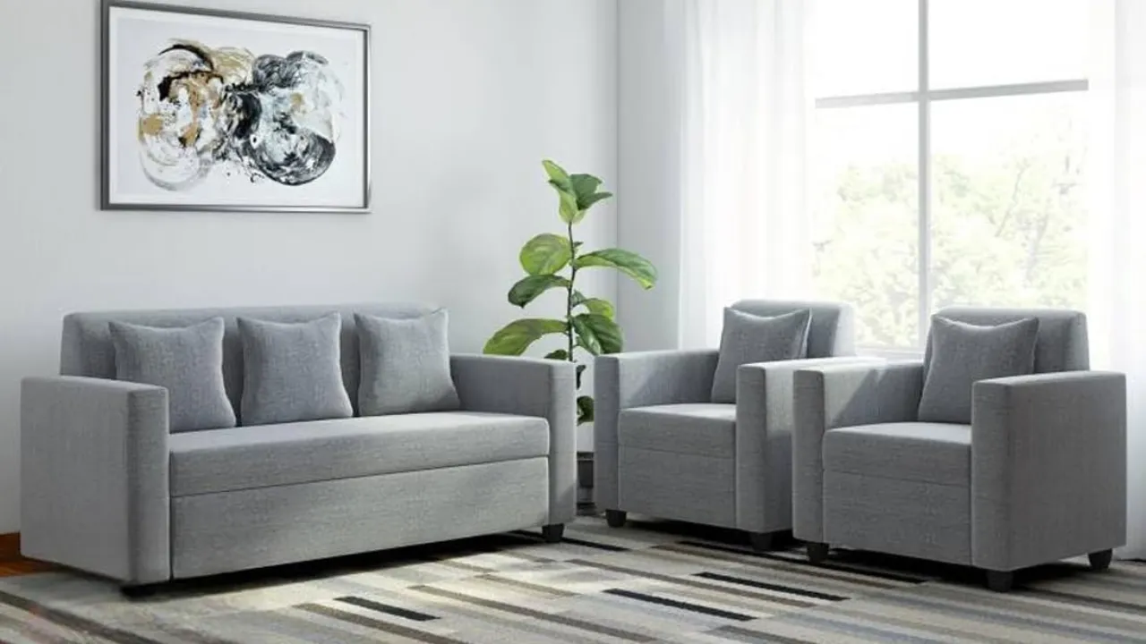 HANDWOOD FURNITURE 5 Seater Fabric Sofa Set