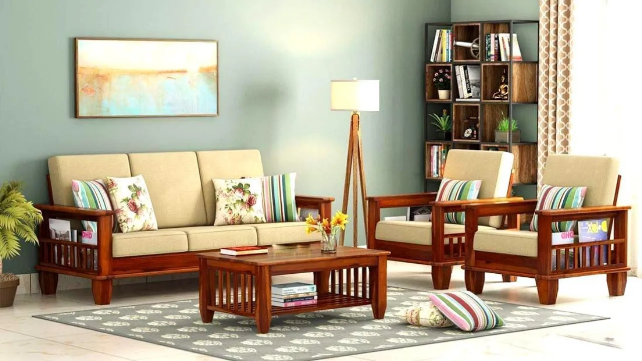Mamta Furniture Wooden Solid Sheesham Wood 5 Seater Sofa Set