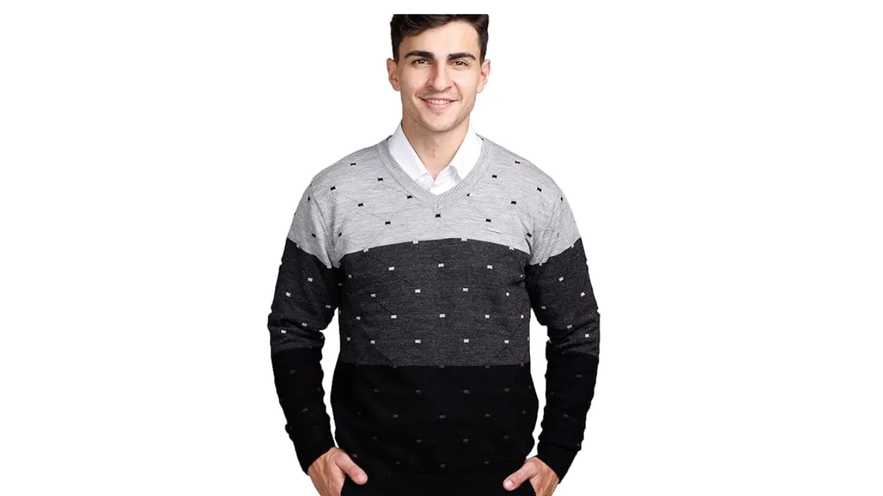 GODFREY V-Neck Full Sleeve Woolen Men Sweater