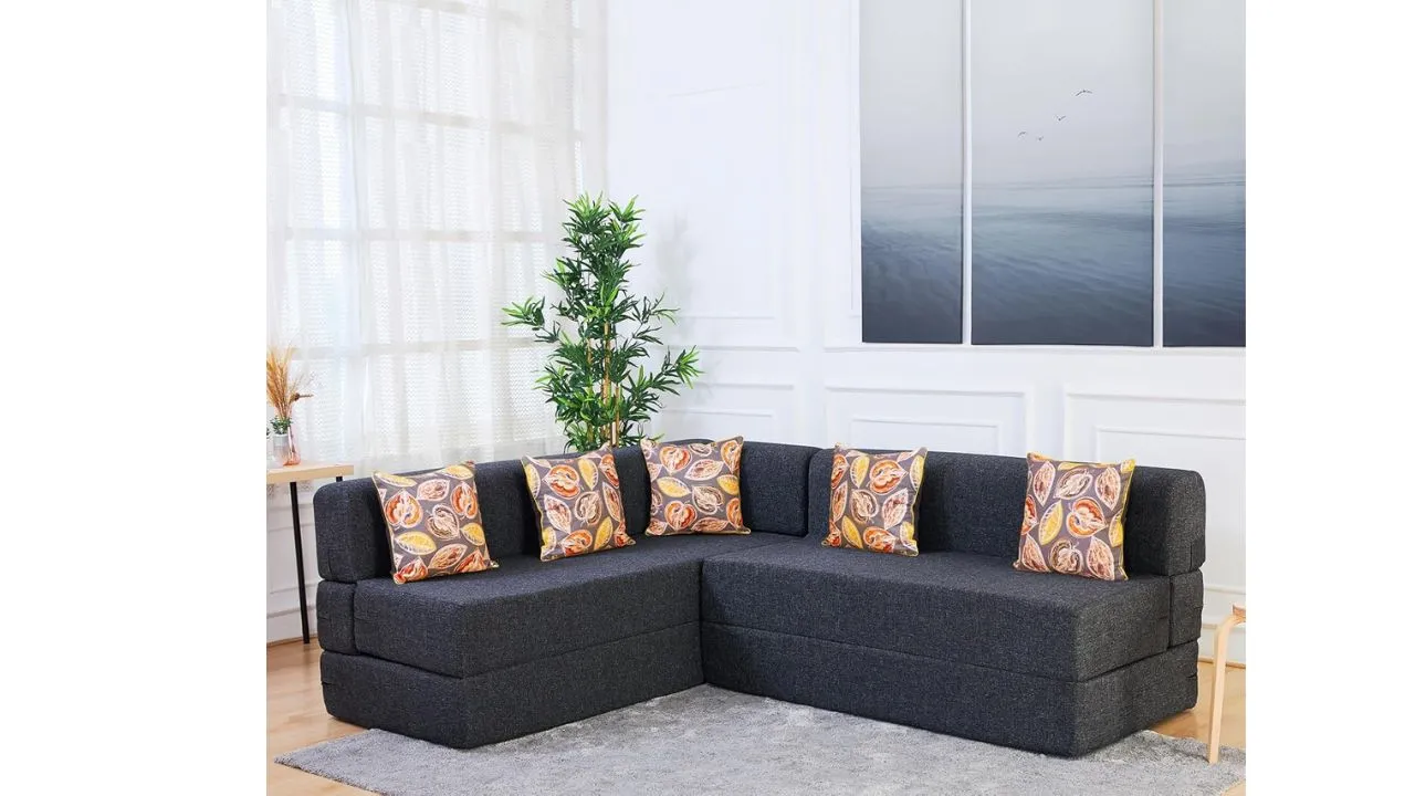 uberlyfe 5 Seater L Shaped Sofa Cum Bed 