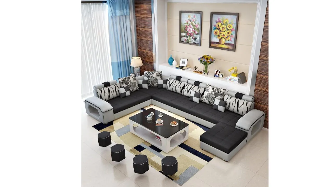Homeify Carlo Wooden 9 Seater Sofa 