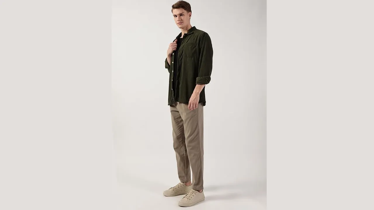 Thomas Scott Men’s Premium Slim Fit Oversized Corduroy Shacket