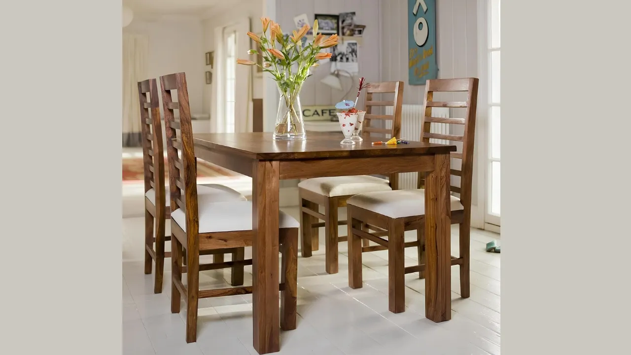 SONA ART & CRAFTS Modern Furniture Solid Sheesham Wood Dining Table 